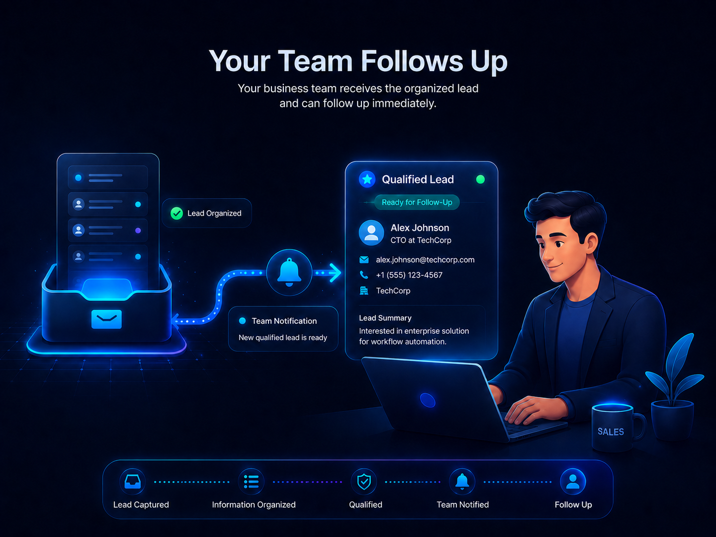 Team receives opportunity and follows up